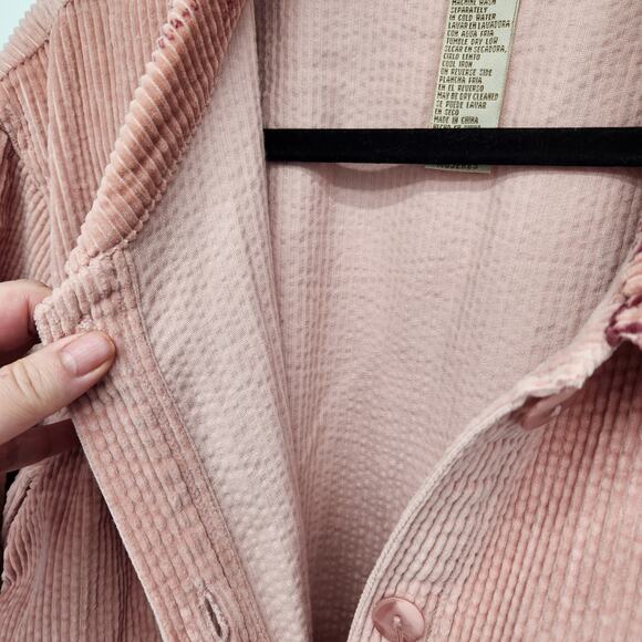 Vtg. Sweet Jessie Woman Mauve Corduroy Floral Button Down Shacket Jacket Plus 2X - Picture 5 of 9